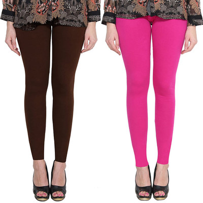 Clarita Ankle Length Western Wear Legging(Brown, Pink, Solid)