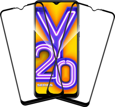 HUPSHY Edge To Edge Tempered Glass for vivo Y20i(Pack of 2)