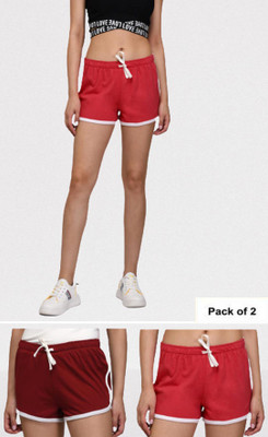 KOTTY Solid Women Multicolor Hotpants