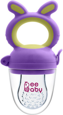 Beebaby Chewy Food & Fruit Silicone Nibbler with Extra Silicone Mesh. 3M+ Feeder(Violet)
