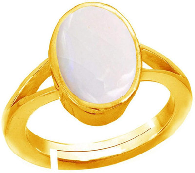 PARTH GEMS Opal Stone Panchdhatu Adjustable Ring and Certified by GLI Natural Opel Gemstone Panch dhatu Free Size Anguthi Unheated and untreated for Men and Women Copper Opal Gold Plated Ring