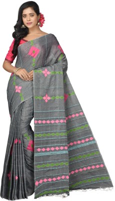 Mystory Embroidered Handloom Handloom Pure Cotton Saree(Multicolor)