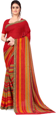 ANAND Printed Daily Wear Georgette Saree(Red)
