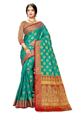 jayant creation Embellished Banarasi Silk Blend Saree(Multicolor)