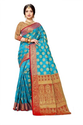 jayant creation Printed Banarasi Silk Blend Saree(Multicolor)