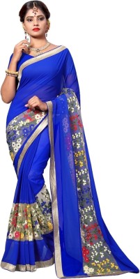 Nyala Embroidered Bollywood Georgette Saree(Blue)