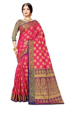 jayant creation Printed Banarasi Silk Blend Saree(Multicolor)