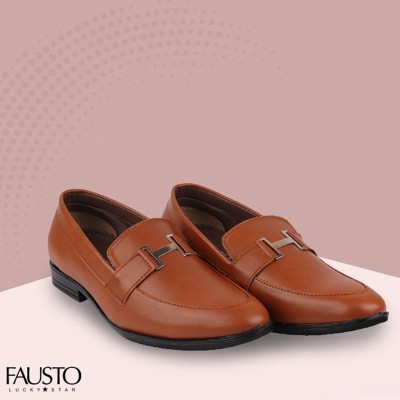 FAUSTO Formal Office Meeting Work All Day Long Comfort Lightweight Slip On Shoes Casuals For Men(Tan)
