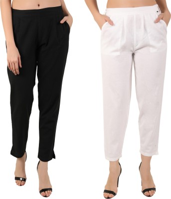 SVK Etail Regular Fit Women Black, White Trousers