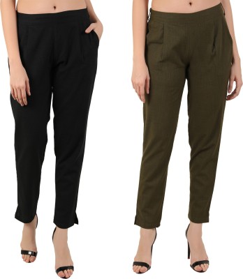 SVK Etail Regular Fit Women Black, Green Trousers