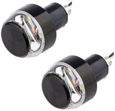 Generic PAIR WHITE-BLUE HANDLE BAR LIGHT Indicator Light Motorbike LED (24 V, 48 W)(Universal For Bike, Pack of 2)