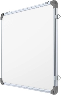 VRAI Glossy Surface 1.5x2 Ft. Whiteboard | Non-Magnetic Surface | Green Chalk Board Surface On The Back Side | Kunj Aluminium Frame Finishing with Sliding Hanging Clips White, Green board(61 cm x 45 cm)