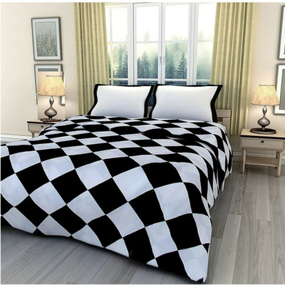 YASH BLENCKET Printed Single AC Blanket for  AC Room(Poly Cotton, Black, White)