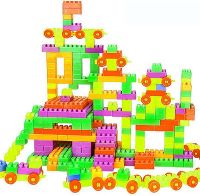 BOZICA NEW ARRIVAL 100pcs/lot Plastic Blocks Building & Construction Toys Children 3D Puzzle Kindergarten Baby Game Toy Gift For Child D Interconnecting Blocks(Multicolor)
