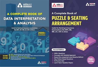 A Complete Book on Data Interpretation and Analysis, and A Complete Book for Seating Arrangement and Puzzles( A Combined Set of Two Books) Second Edition by Adda247(English, Paperback, Adda247)