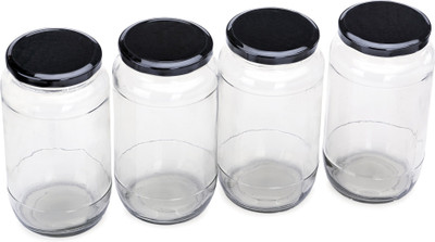 Somil Glass Utility Container  - 1000 ml(Pack of 4, Clear)