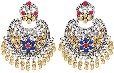 Sukkhi Glamorous Oxidised Peacock Chandbali Earring for Women Alloy Chandbali Earring