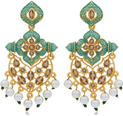 Sukkhi Sukkhi Glorious LCT Gold Plated Mint Collection Pearl Dangle Earring For Women Pearl Alloy Drops & Danglers