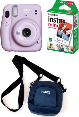 FUJIFILM Instax Mini 11 Purple with Pouch and 10 Shot film Instant Camera(Purple)