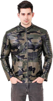 Leather Retail Full Sleeve Printed Men FAUX LEATHER JACKET Jacket