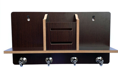 Flipkart SmartBuy Wood Key Holder(4 Hooks, Brown)