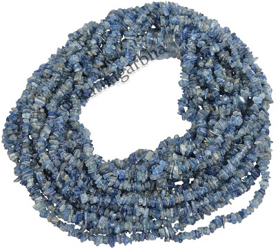 Ratnagarbha Natural kyanite gemstone nuggets chips loose beads strand, 34 inch length 2 strands, blue color Quartz Stone Necklace