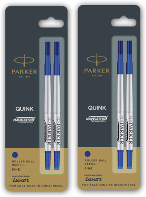 PARKER Navigator Roller Pen Combo Ball Pen Refill(Pack of 2, Ink Color - Blue)