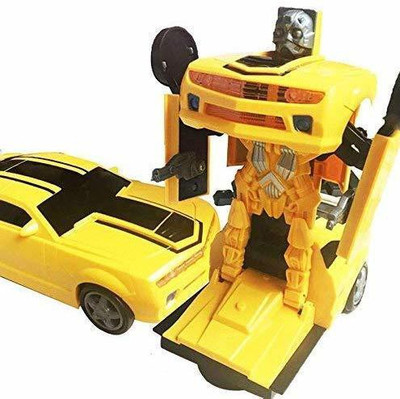 mayank & company Converting Car to Robot, Robot to Car Automatically Toy, with Light and Sound for Kids(Yellow, Black)