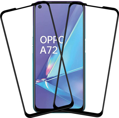 Fovtyline Edge To Edge Tempered Glass for Oppo A72(Pack of 2)