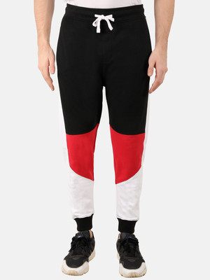 Y&I Self Design Men Black Track Pants