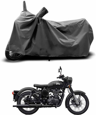 SEBONGO Two Wheeler Cover for Royal Enfield(Classic 350, Grey)