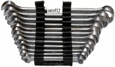 COMODO High Quality Material Double Sided Combination Wrench Set Double Sided Rachet Wrench Set 12pcs Double Sided Open End Wrench(Pack of 12)