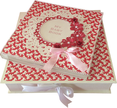 

Crack of Dawn Crafts Baby Scrapbook Record Book/ Gift- 10 topics Keepsake(Pink)