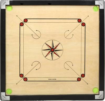 gamers hub Premium 32inch Round Pocket Carrom Board with Wooden Coins ,Striker & Disco powder 3.81 cm Carrom Board