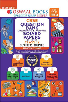 Oswaal Cbse Question Bank Class 12 Business Studies, Chapterwise & Topicwise Solved Papers, (Reduced Syllabus) (for 2021 Exam)(English, Paperback, unknown)