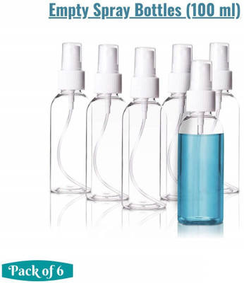 Connectwide 100 ml Plastic Spray Bottle(Pack of 6, Clear)