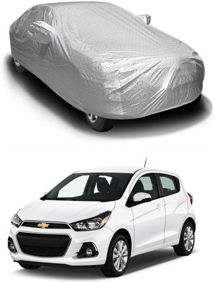 Oshotto Car Cover For Chevrolet Spark (With Mirror Pockets)(Silver)