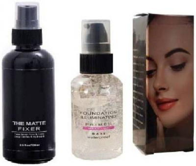 Rsentera Super Quality ILLUMINATING WATERPROOF PRIMER WITH MATTE MAKEUP FIXER FOR LONG LASTING MAKEUP Primer -(2 Items in the set)