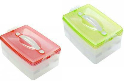 SEASPIRIT Plastic Egg Container  - 2 dozen(Pack of 2, Multicolor)