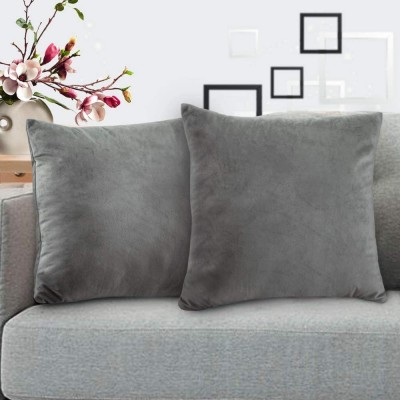PUMPUM Plain Cushions Cover(Pack of 2, 40 cm*40 cm, Grey)