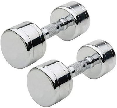 HACKERX Chrome Plated Steel dumbbells (Pack of 2) Fixed Weight Dumbbell(2 kg)