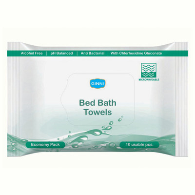 GINNI Hygiene Bed Bath Towel Wet Wipes for Adults, Patients & Refreshing Sponge Bath (Pack Of 36) (10 Towels Per Pack)(360 Tissues)