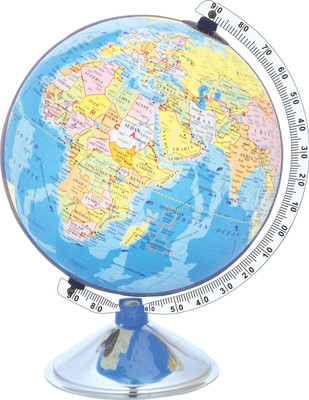 Globate 8 INCH DIAMETER DESK AND TABLE TOP POLITICAL World Globe(MEDIUM BLUE)