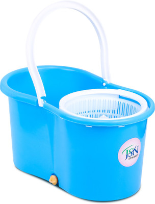 JSN Magic Spin Floor Mop Bucket Only Mop Set(Blue, Green)