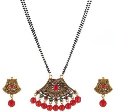 DEGHLAM Alloy Brass Red, Black, Gold Jewellery Set(Pack of 1)