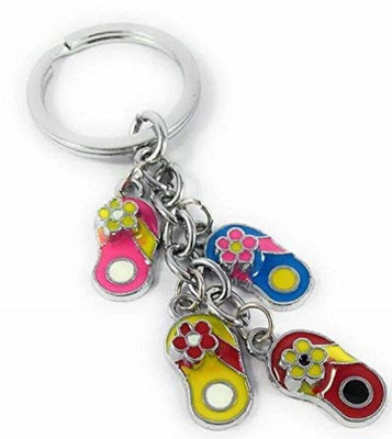 kd collections KD166A - Multicolor Slipper Chappal Metal Keychain Keyring Key Chain