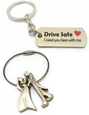 kd collections KD527 - Dancing Wired Couple Keychain & Drive Safe Keychain Combo (Multicolor) Key Chain
