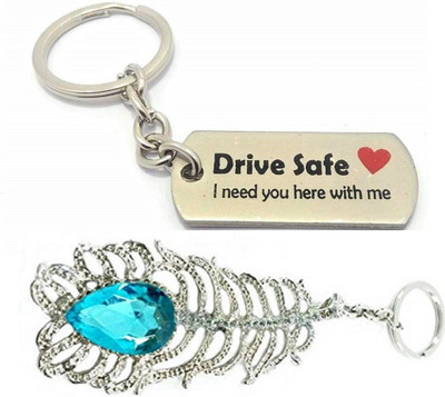 kd collections KD557 OMG Lord Krishna Oh My God Keychain & Drive Safe Keychain Combo Multicolor Key Chain