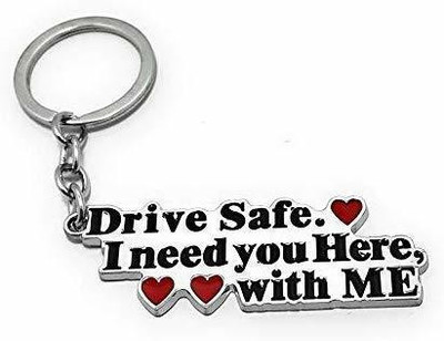 gtrp Drive Safe Metal Keychain (Silver/Black) Made in India Key Chain Key Chain