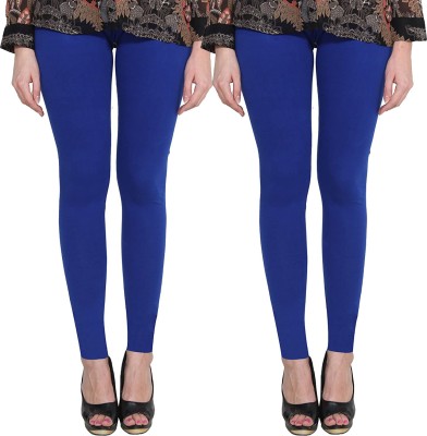 Clarita Ankle Length Western Wear Legging(Blue, Solid)